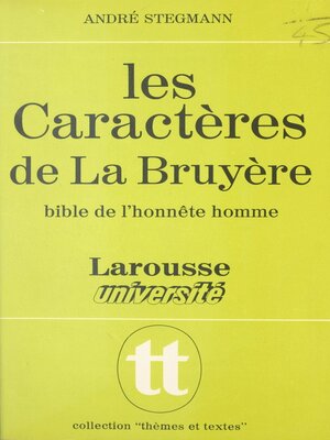 cover image of Les Caractères de La Bruyère